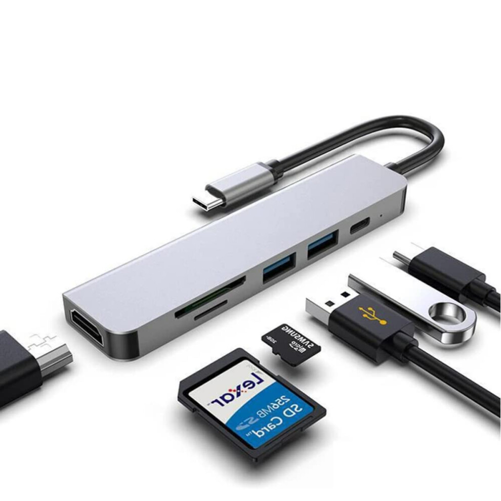 Chronus Usb C Hub - Type C Hub Adapter Compatible With Macbook Pro/Air, Imac, Mac Mini - Tf/Sd Card Reader, 2X Usb 3.0 Ports, 4K Hdmi Output, Usb C 6976919895072