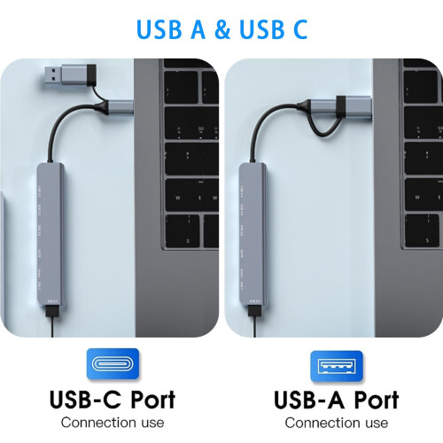 Chronus 8-in-1 USB C Hub: 4xUSB, Card Reader, 3.5mm Jack 2