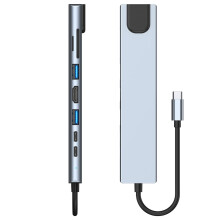 Hub Usb C Adaptador 8 em 1 Hdmi Ethernet 3 X Leitor de Cartões Usb 3.0 Cartão Sd/Micro Sd Alimentação Fornecida para Macbook Pro Imac