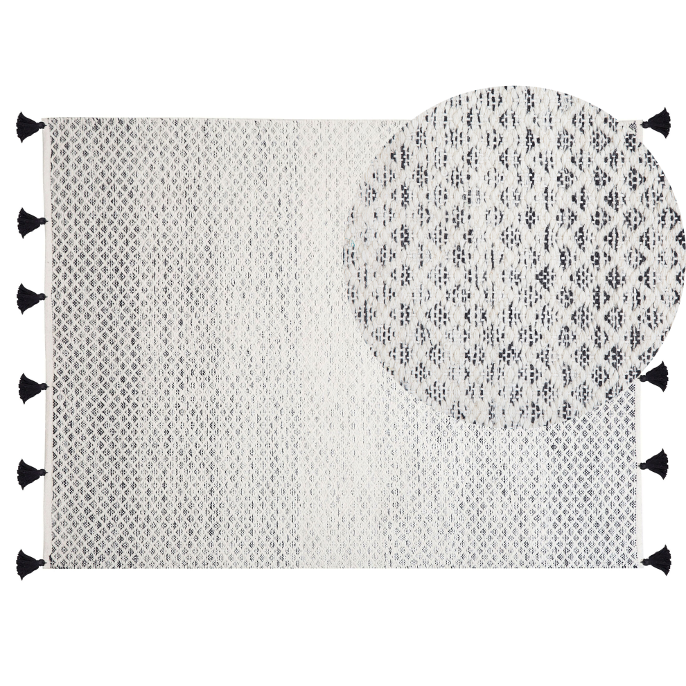 Rug GEMLIK Black 140 x 200 cm Wool