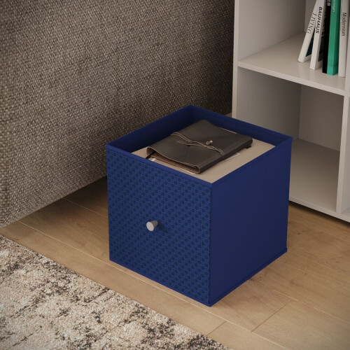 URBN Living (1, Royal Blue) Foldable Woven Fabric Storage Cube Box Drawer Insert Basket with Handle 2