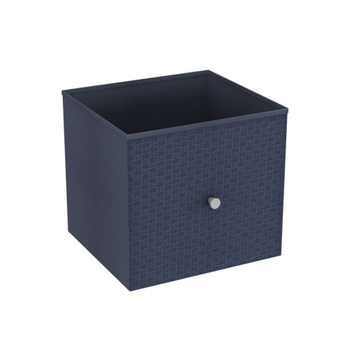 URBN Living (1, Navy Blue) Foldable Woven Fabric Storage Cube Box Drawer Insert Basket with Handle 2