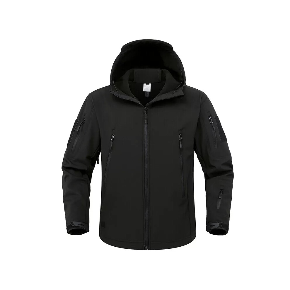 (, Tag 5XL?Uk 4XL?) Mens Waterproof Tactical Soft Shell Jacket Coat Army Military Jacket Windbreaker Black