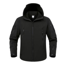 (Black, Tag 4XL?UK 3XL?) Mens Waterproof Tactical Soft Shell Jacket Coat Army Military Jacket Windbreaker