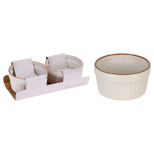 Round Ramekin Ceramic Oven Dish Bowls Souffle Sauce Pots White 2x