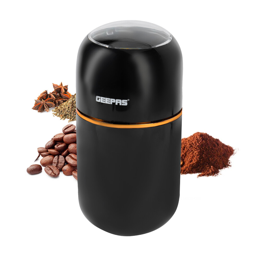 (Black) Geepas Electric 80g Coffee Spice Herb Grinder