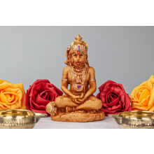 Hanuman Ji Statue Murti Temple Resin Sit Bajrangbali Monkey God Gadha