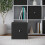 URBN Living (4, Black) Foldable Woven Fabric Storage Cube Box Drawer Insert Basket with Handle 4