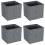 URBN Living (4, LIght Grey) Foldable Woven Fabric Storage Cube Box Drawer Insert Basket with Handle 1