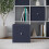 URBN Living (4, Navy Blue) Foldable Woven Fabric Storage Cube Box Drawer Insert Basket with Handle 4