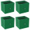 URBN Living (4, Green) Foldable Woven Fabric Storage Cube Box Drawer Insert Basket with Handle 1