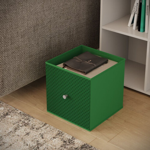 URBN Living (4, Green) Foldable Woven Fabric Storage Cube Box Drawer Insert Basket with Handle 2