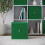 URBN Living (4, Green) Foldable Woven Fabric Storage Cube Box Drawer Insert Basket with Handle 4