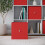 URBN Living (4, Red) Foldable Woven Fabric Storage Cube Box Drawer Insert Basket with Handle 4