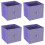 URBN Living (4, Lilac) Foldable Woven Fabric Storage Cube Box Drawer Insert Basket with Handle 1