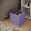 URBN Living (4, Lilac) Foldable Woven Fabric Storage Cube Box Drawer Insert Basket with Handle 3
