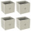 URBN Living (4, Beige) Foldable Woven Fabric Storage Cube Box Drawer Insert Basket with Handle 1