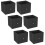 URBN Living (6, Black) Foldable Woven Fabric Storage Cube Box Drawer Insert Basket with Handle 1