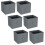 URBN Living (6, LIght Grey) Foldable Woven Fabric Storage Cube Box Drawer Insert Basket with Handle 1