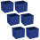 URBN Living (6, Royal Blue) Foldable Woven Fabric Storage Cube Box Drawer Insert Basket with Handle 1
