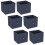 URBN Living (6, Navy Blue) Foldable Woven Fabric Storage Cube Box Drawer Insert Basket with Handle 1