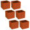 URBN Living (6, Orange) Foldable Woven Fabric Storage Cube Box Drawer Insert Basket with Handle 1