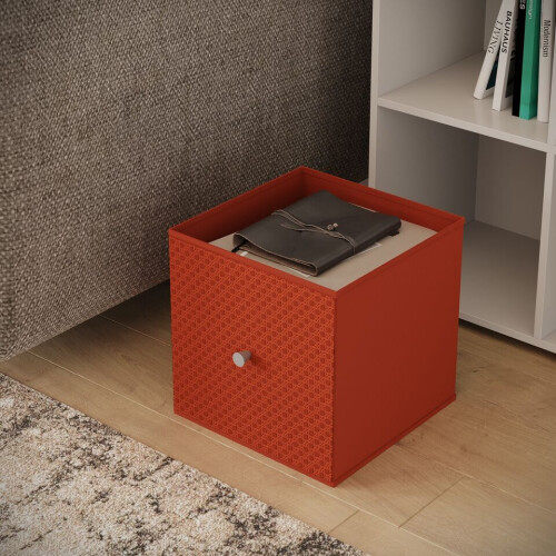 URBN Living (6, Orange) Foldable Woven Fabric Storage Cube Box Drawer Insert Basket with Handle 2