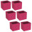URBN Living (6, Fuschia) Foldable Woven Fabric Storage Cube Box Drawer Insert Basket with Handle 1