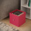 URBN Living (6, Fuschia) Foldable Woven Fabric Storage Cube Box Drawer Insert Basket with Handle 3