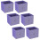 URBN Living (6, Lilac) Foldable Woven Fabric Storage Cube Box Drawer Insert Basket with Handle 1