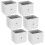 URBN Living (6, White) Foldable Woven Fabric Storage Cube Box Drawer Insert Basket with Handle 1