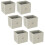 URBN Living (6, Beige) Foldable Woven Fabric Storage Cube Box Drawer Insert Basket with Handle 1