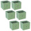 URBN Living (6, Pastel Green) Foldable Woven Fabric Storage Cube Box Drawer Insert Basket with Handle 1