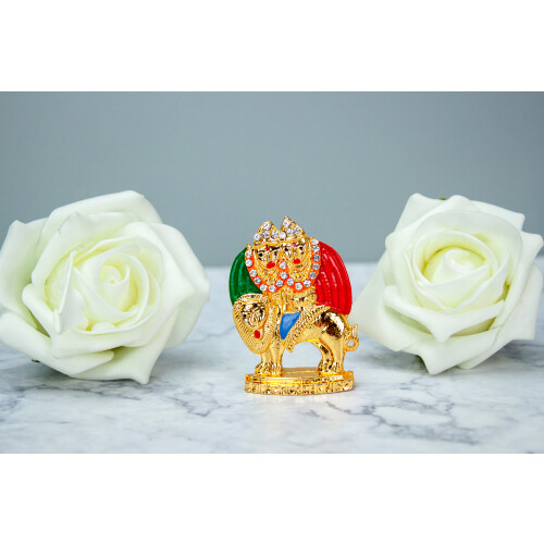 Chamuda Maa Statue Murti Golden Metal Chamundeshwari Mataji Hindu God ...