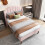(Pink , 90*190cm) Upholstered bed, with Slatted Frame and Headboard 4