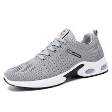 (BLACK GREY, UK 10) MENS SHOCK ABSORBING RUNNING TRAINERS CASUAL LACE GYM WALKING SPORTS SHOES