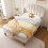 (Beige, 90*190cm) Upholstered bed, with Slatted Frame and Headboard 1