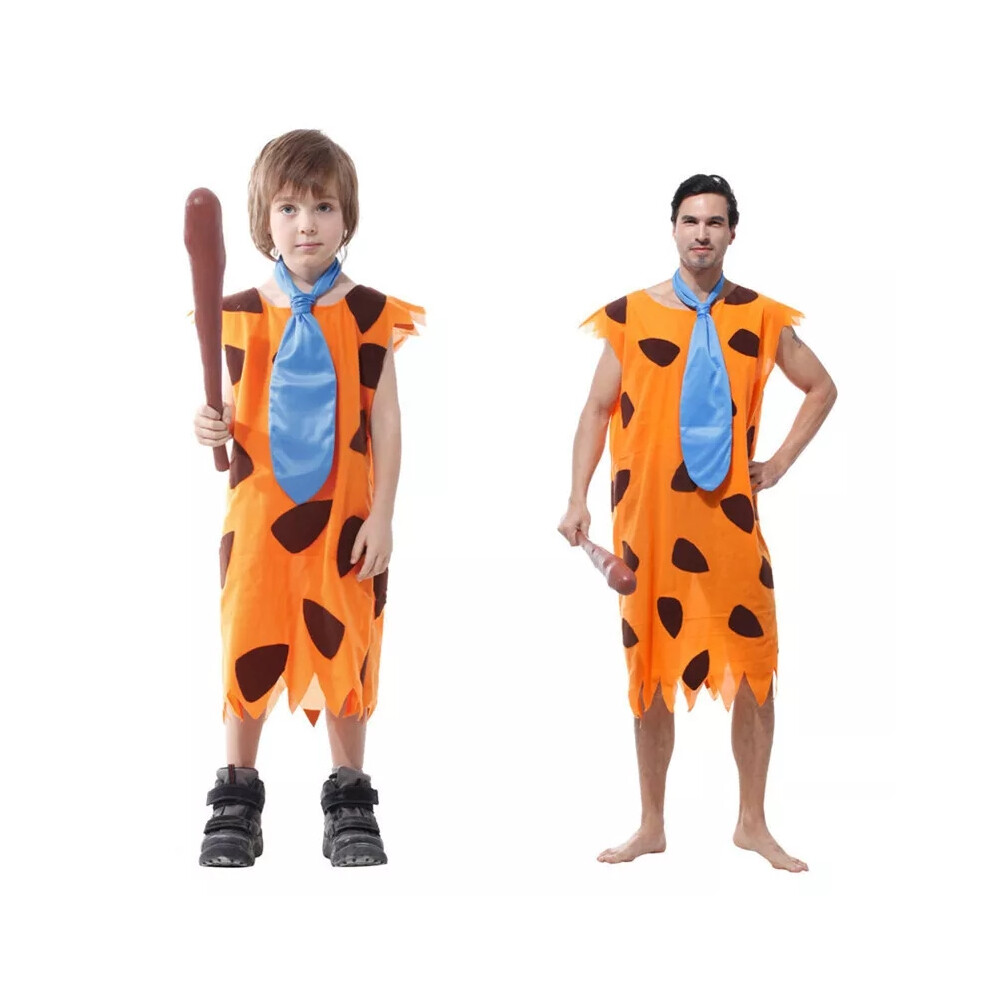 (XXL) American Animation The Flintstone Role Fred Flintstone Cosplay Dress Up Costume