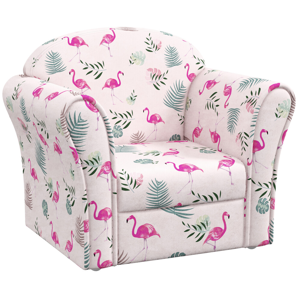 AIYAPLAY Kids Sofa Chair With Flamingo Design For Bedroom, Playroom, Pink