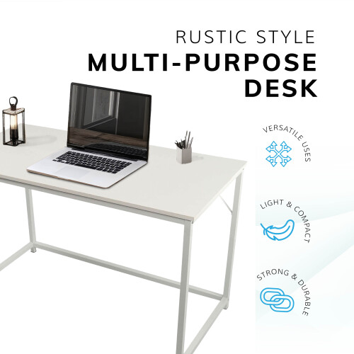 House of Home Computer Desk White Laptop Desk Perfect for Home or Office 2