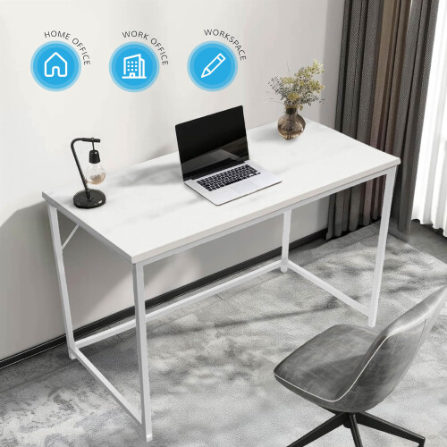 House of Home Computer Desk White Laptop Desk Perfect for Home or Office 1