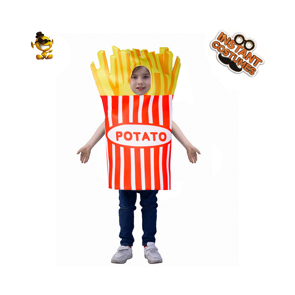 (EE852 (children's version), 10-12Y) Adult French fries performance props and costumes Halloween masquerade cosplay French fries role-play costumes