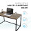 House of Home Computer Desk Rustic Dark Brown Medium with Black Coated Metal Frame 3