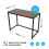 House of Home Computer Desk Rustic Dark Brown Medium with Black Coated Metal Frame 5