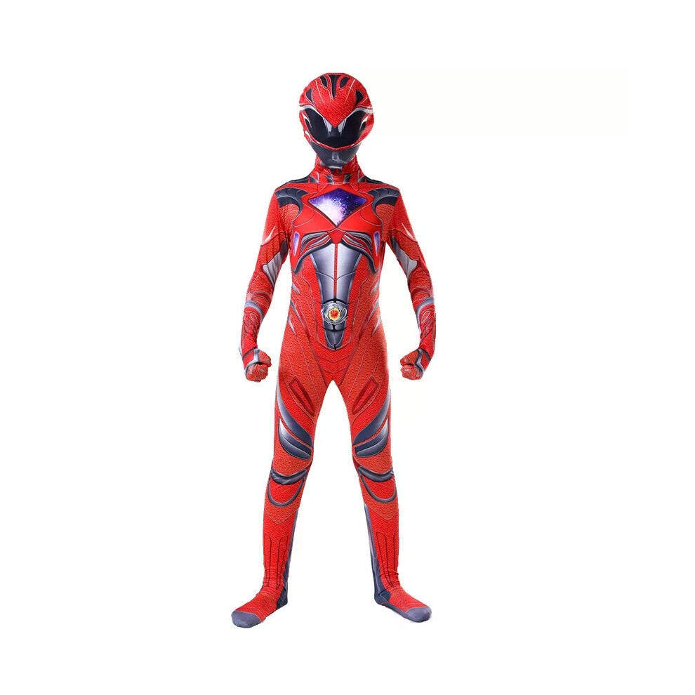 Photos - Fancy Dress  Adults Kids Power Ranger Jumpsuits Cosplay Halloween Party Costume (Red, 140)