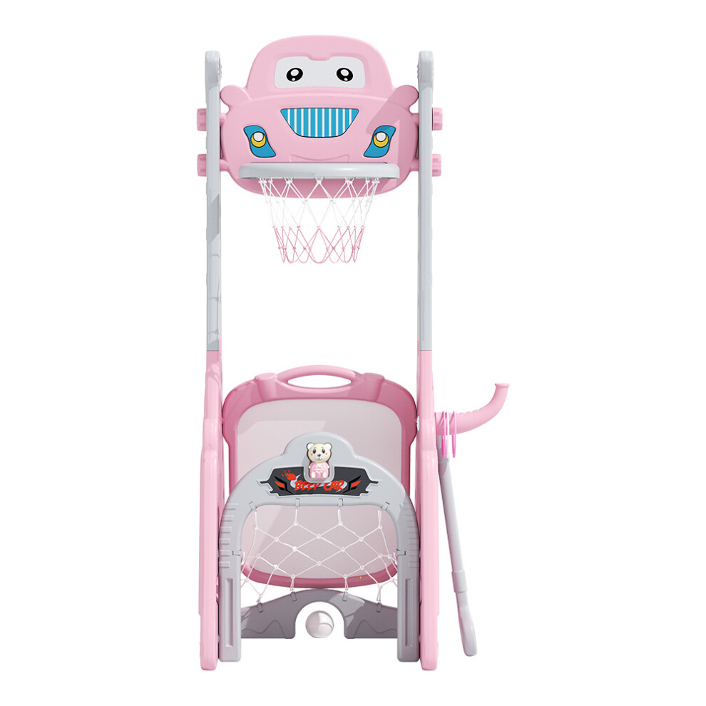 (Pink) Toddler Basketball Stand Set with Drawing Board