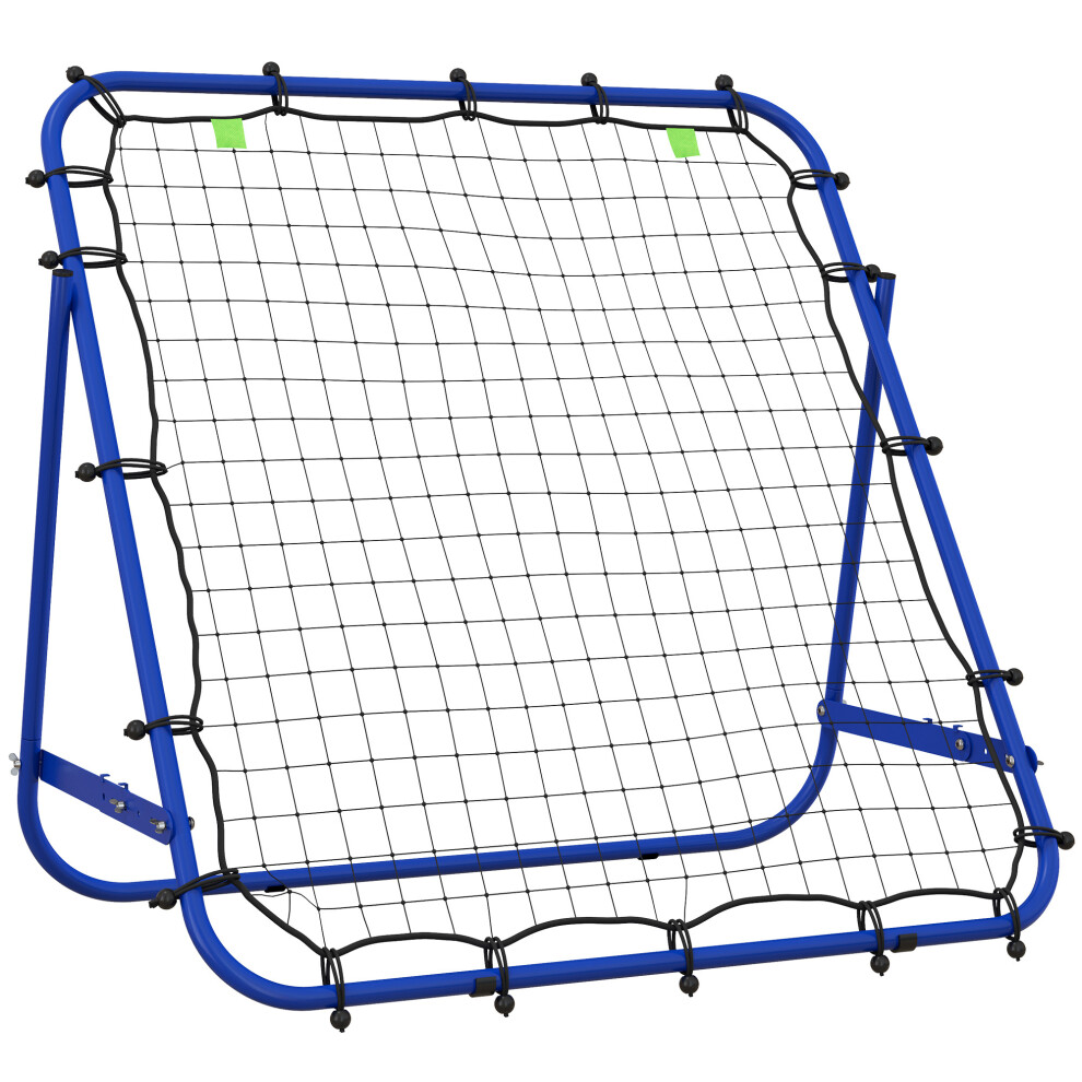 HOMCOM Rebounder Net Kids Adults Football Training Aid Adjustable Blue