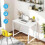 House of Home Computer Desk White Finish Sturdy Home Office Workstation 2