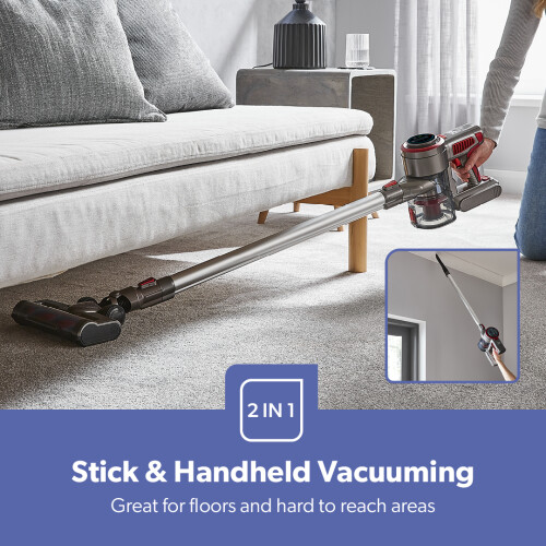 GEEPAS GEEPAS Cordless Vacuum Cleaner | Handheld Upright,60 Min Runtime 25.9V 2