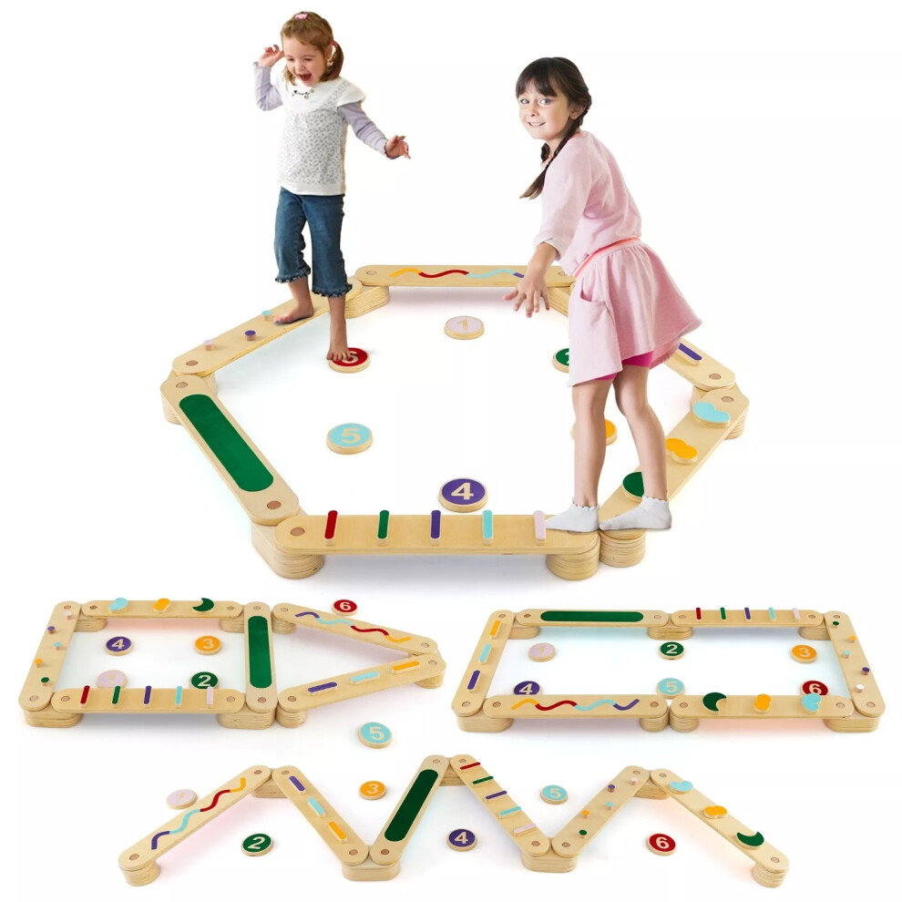 Montessori Balance Beam Toy Set Toddlers Wooden Balance Boards